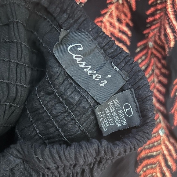 Cassee's Black Orange Strapless Peacock Sequin Dress Large - Picture 7 of 11